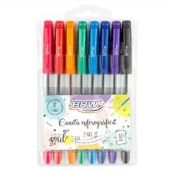 Caneta Esferografica Gel Ponta 1.0mm 8 cores Linha Soul - BRW