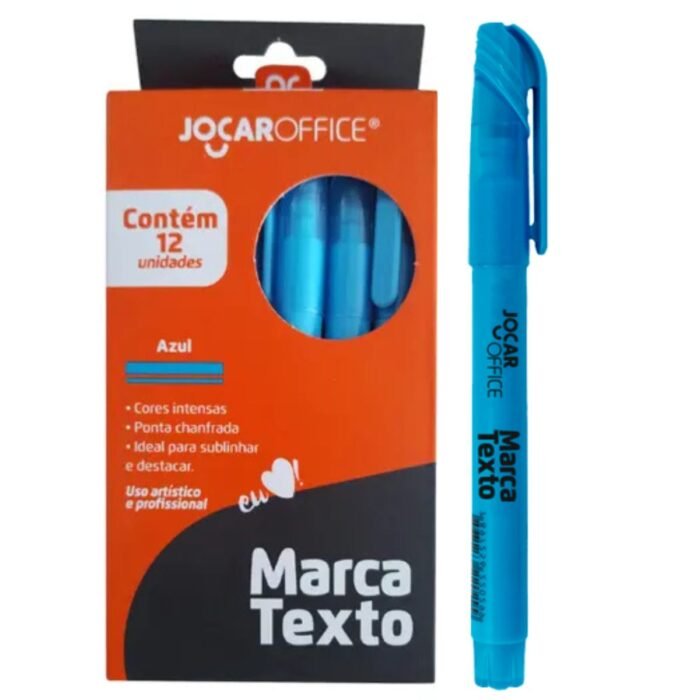 CANETA MARCA TEXTO COR AZUL FLUORESCENTE CX 12 UNIDADES - LEONORA - Image 2