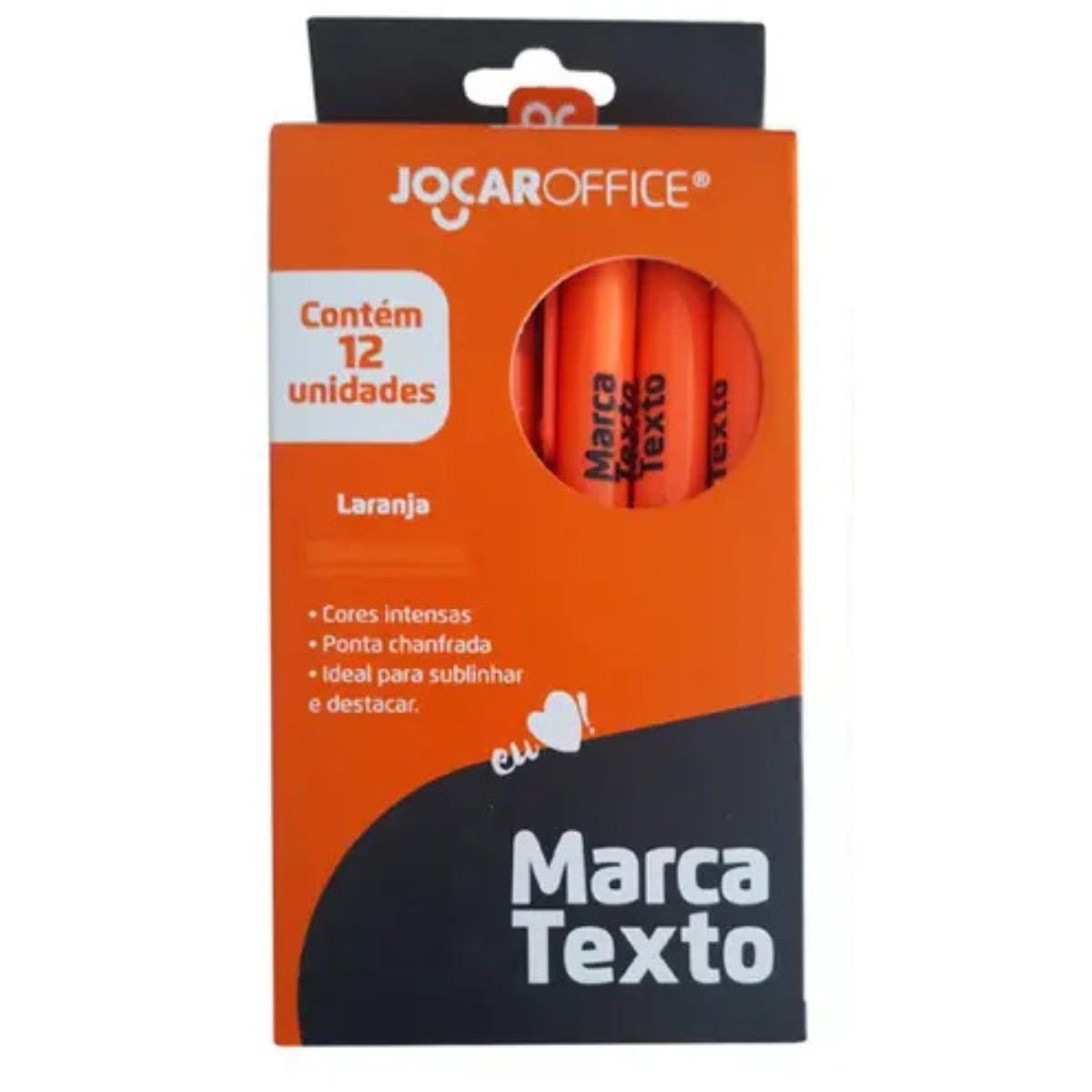 CANETA MARCA TEXTO COR LARANJA FLUORESCENTE CX 12 UNIDADES - LEONORA