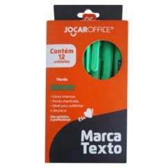 CANETA MARCA TEXTO COR VERDE FLUORESCENTE CX 12 UNIDADES - LEONORA
