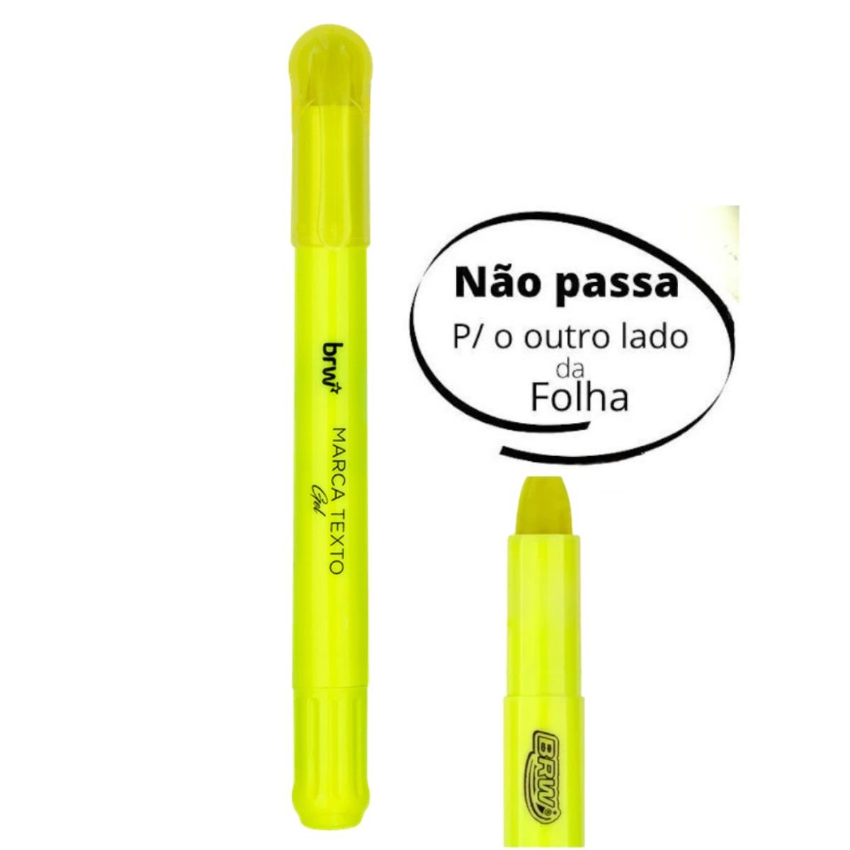 CANETA MARCA TEXTO EM GEL RETRATIL COR AMARELO FLUORESCENTE CX COM 12 UNIDADES - BRW - Image 3