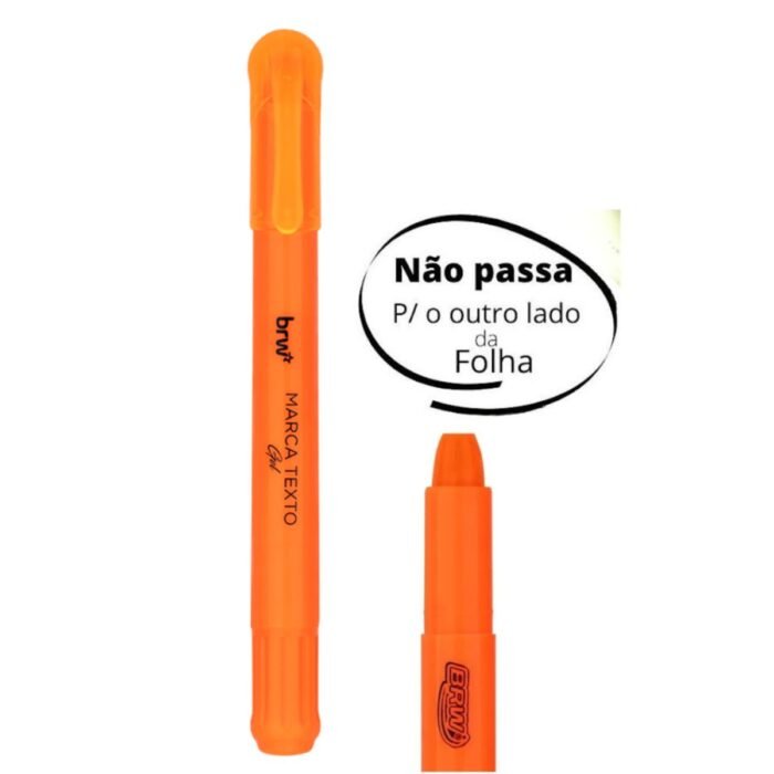 CANETA MARCA TEXTO EM GEL RETRATIL COR LARANJA FLUORESCENTE CX 12 UNIDADES - BRW - Image 3