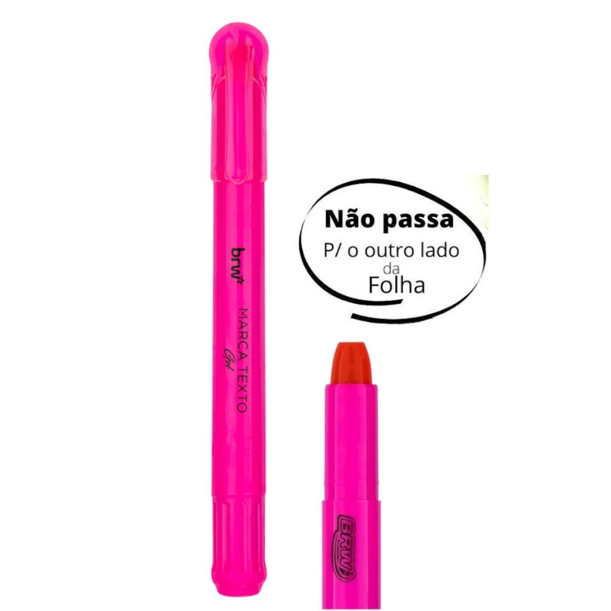 CANETA MARCA TEXTO EM GEL RETRATIL COR ROSA FLUORESCENTE CX 12 UNIDADES - BRW - Image 3