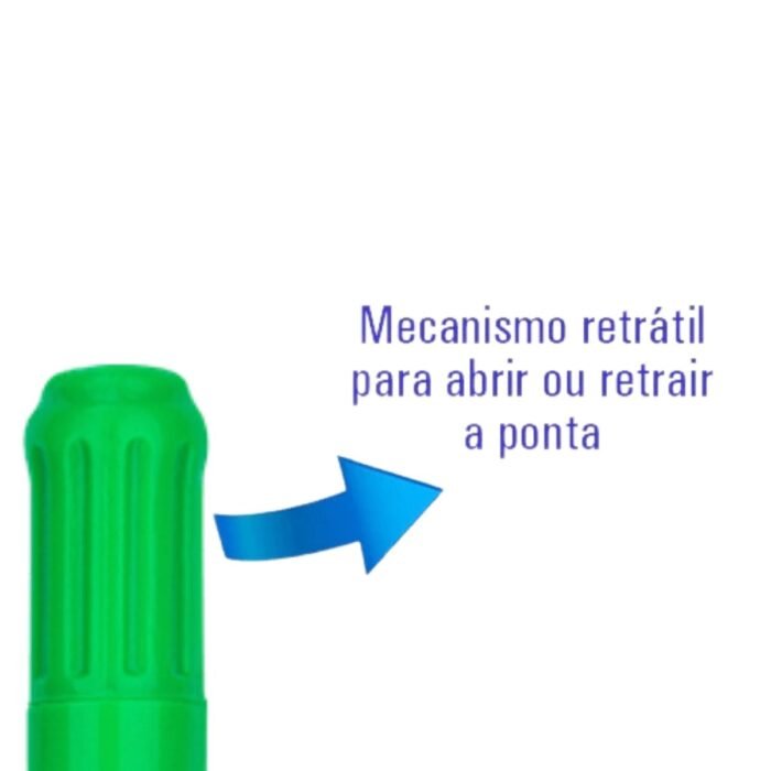 CANETA MARCA TEXTO EM GEL RETRATIL COR VERDE FLUORESCENTE CX 12 UNIDADES - BRW - Image 4