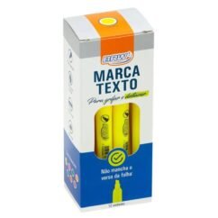 CANETA MARCA TEXTO FLUORESCENTE COR AMARELO CX 12 UNIDADES - BRW