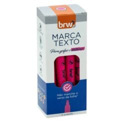 CANETA MARCA TEXTO FLUORESCENTE COR ROSA CX 12 UNIDADES - BRW