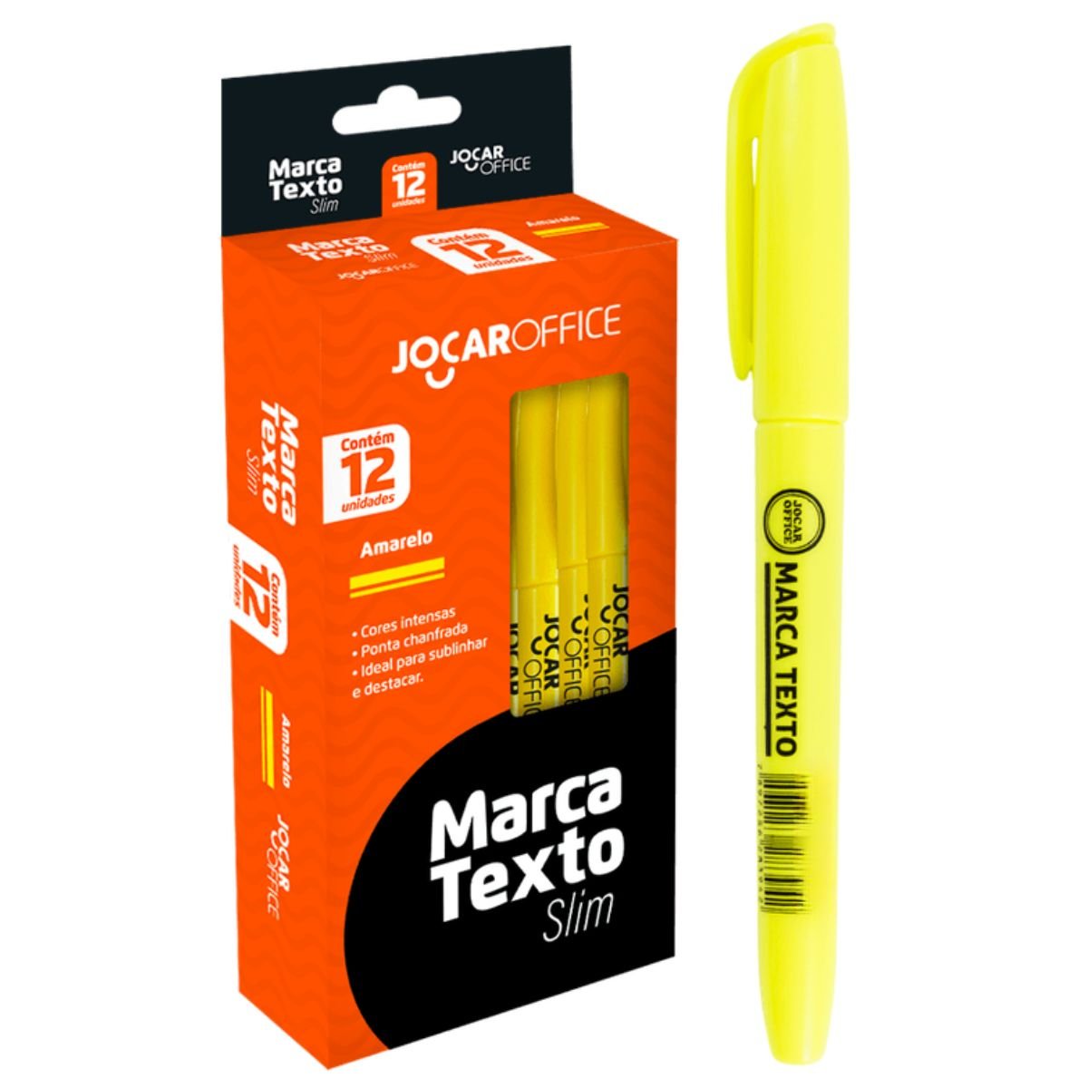 CANETA MARCA TEXTO SLIM COR AMARELO CAIXA COM 12 UNIDADES - LEONORA - Image 2