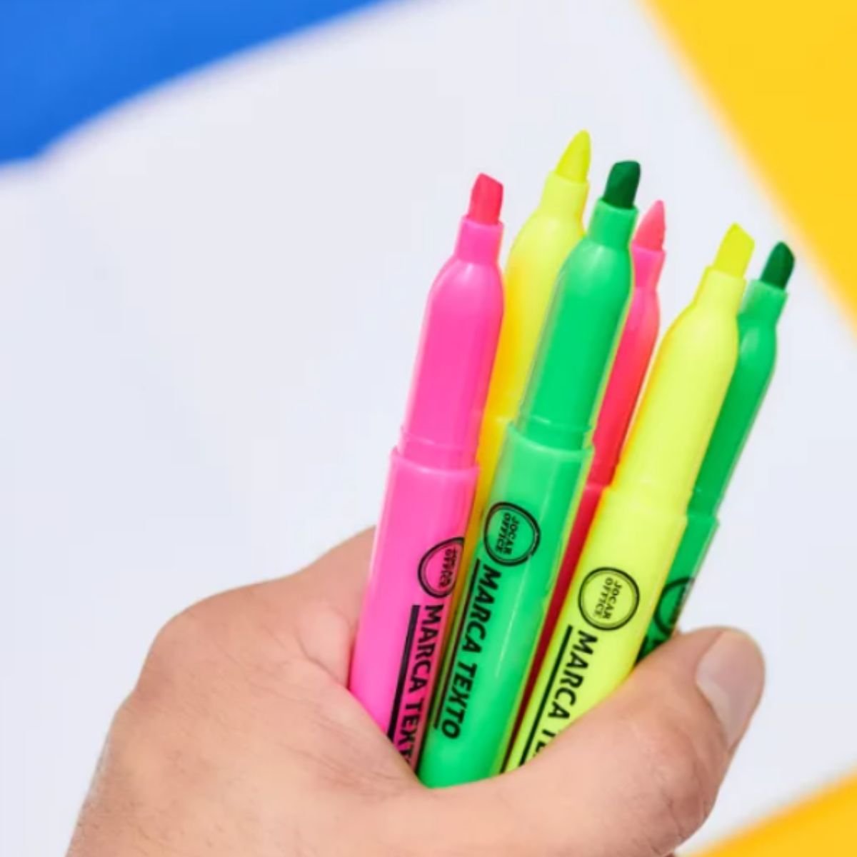 CANETA MARCA TEXTO SLIM COR AMARELO CAIXA COM 12 UNIDADES - LEONORA - Image 4