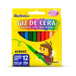 GIZ DE CERA FINO 12 CORES - ACRILEX