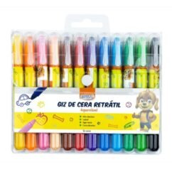 GIZ DE CERA RETRATIL E AQUARELAVEL 12 CORES - BRW