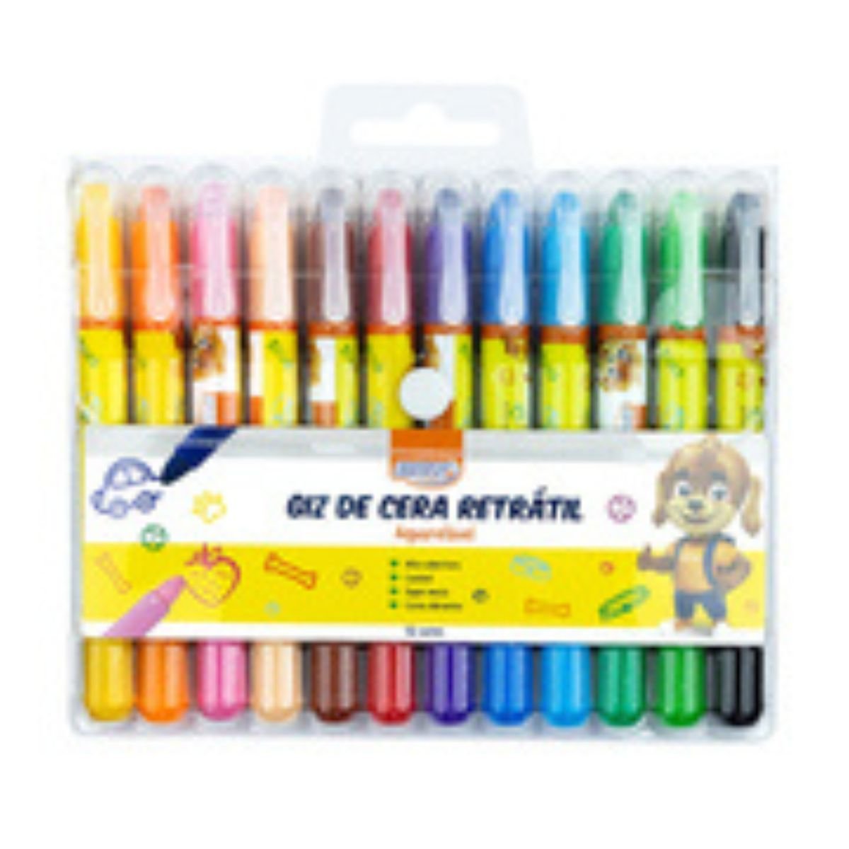 GIZ DE CERA RETRATIL E AQUARELAVEL 12 CORES - BRW - Image 7