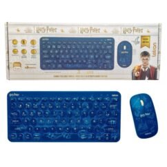 KIT TECLADO E MOUSE HARRY POTTER AZUL WIRELESS E BLUETOOTH LETRON - LEONORA