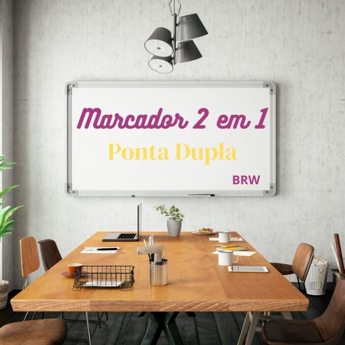 MARCADOR PINCEL PARA QUADRO BRANCO 2 EM 1 PONTA DUPLA ROSA E AMARELO - BRW - Image 5