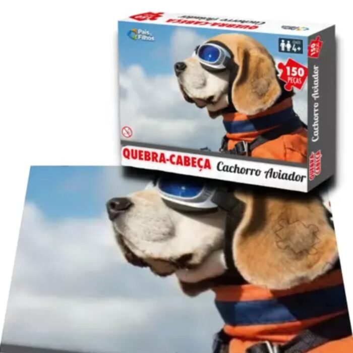 QUEBRA CABEÇA CACHORRO AVIADOR 150 PEÇAS - PAIS E FILHOS - Image 2
