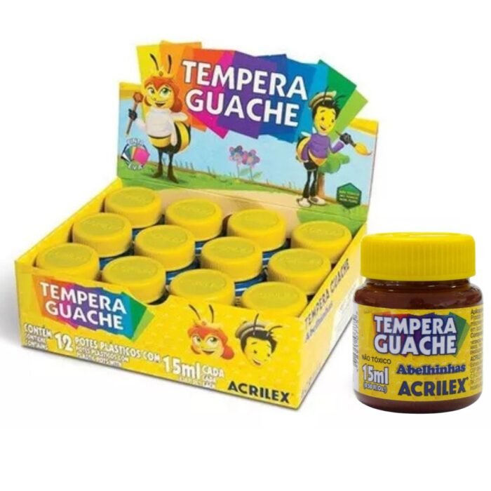 TINTA GUACHE MARROM 15ML 531 CX 12 UNIDADES - ACRILEX