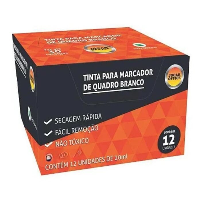 TINTA MARCADOR QUADRO BRANCO PRETO 20ML CX 12 UNIDADES - LEONORA - Image 3