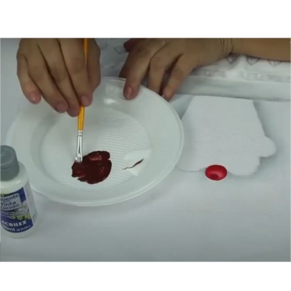 TINTA PARA TECIDO FOSCA BRANCO 37ML 519 - ACRILEX - Image 5