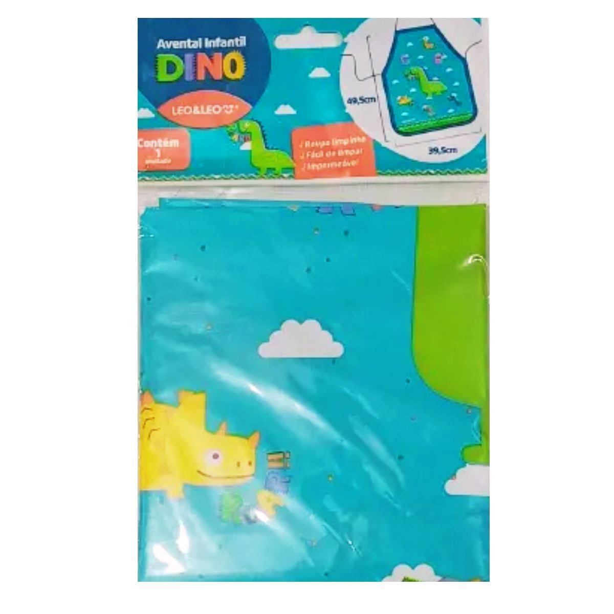 AVENTAL INFANTIL ESCOLAR IMPERMEAVEL DINOSSAURO DINO - LEONORA - Image 4