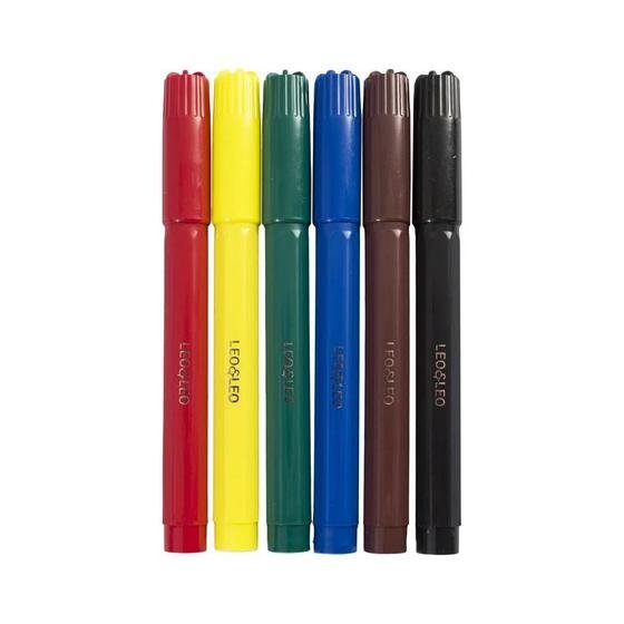 Caneta Hidrografica Jumbo Big Ponta Grossa 6 Cores Infantil - Leonora - Image 2