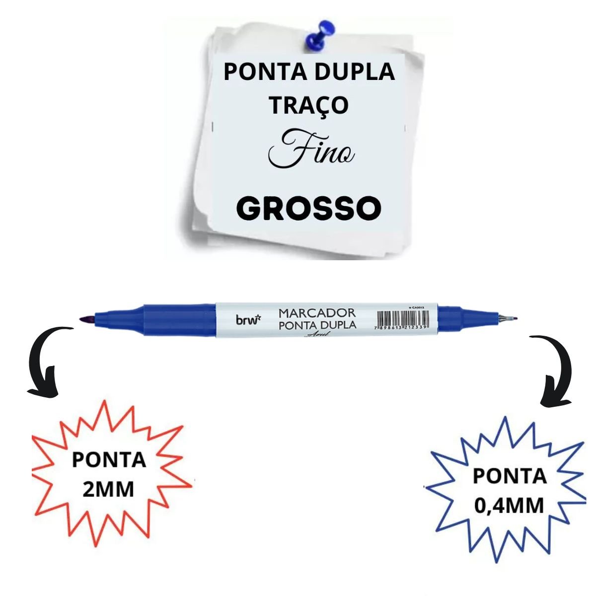 CANETA MARCADOR MULTIUSO CD/DVD RETROPROJETOR PONTA DUPLA PERMANENTE AZUL CX 12 UNIDADES - BRW - Image 4