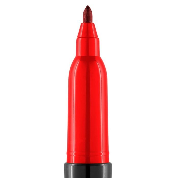 CANETA MARCADOR PERMANENTE MULTIUSO SLIM VERMELHO KIT 12 UNIDADES - LEONORA - Image 4