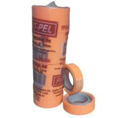 FITA ADESIVA COLORIDA ESCOLAR LARANJA NEON 12X10M KIT 10 UNIDADES - FIT PEL