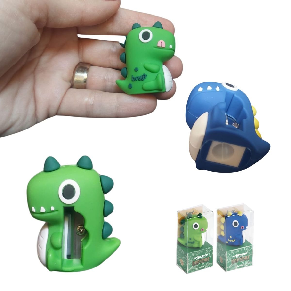 KIT ESCOLAR 6 PEÇAS TEMATICO DINOSSAURO LAPIS BORRACHA COLA E APONTADOR - BRW - Image 4