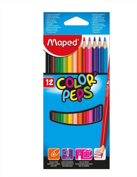 LAPIS DE COR TRIANGULAR COLOR PEPS CLASSIC 12 CORES - MAPED - Image 3
