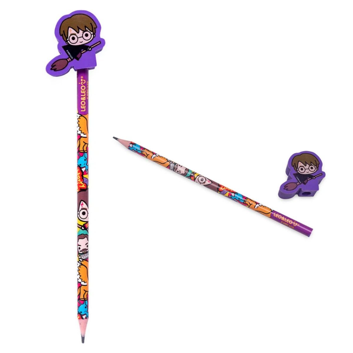 LAPIS GRAFITE HB COM BORRACHA PONTEIRA DECORADA HARRY POTTER KIT 4 UNIDADES - LEONORA - Image 3