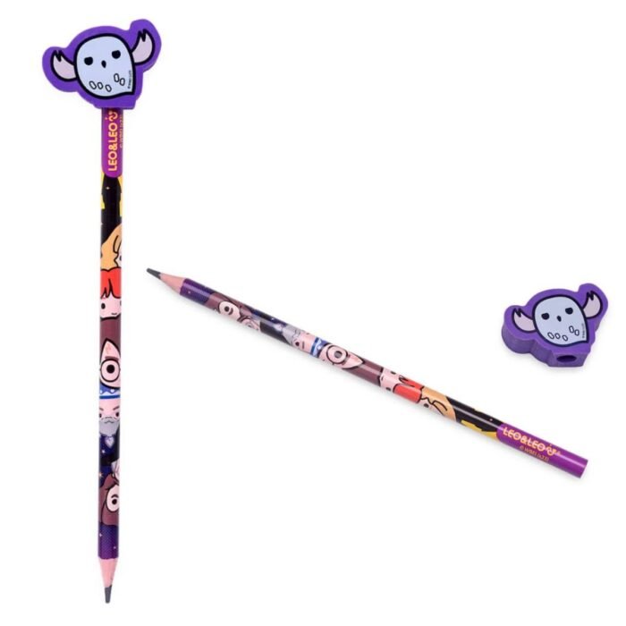 LAPIS GRAFITE HB COM BORRACHA PONTEIRA DECORADA HARRY POTTER KIT 4 UNIDADES - LEONORA - Image 6