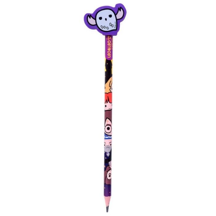 LAPIS GRAFITE HB COM BORRACHA PONTEIRA DECORADA HARRY POTTER CORUJA EDWIGES - LEONORA