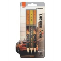 LAPIS GRAFITE PRETO JUMBO CARROS XTREME N°2/HB TRIANGULAR BIG 3 UNIDADE - BRW