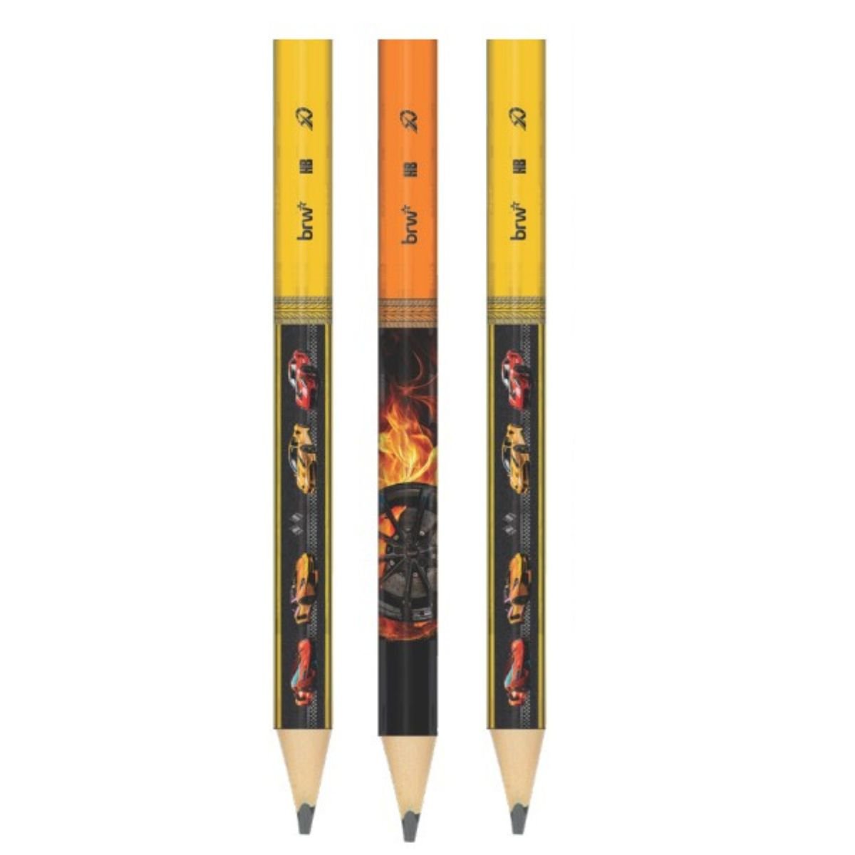 LAPIS GRAFITE PRETO JUMBO CARROS XTREME N°2/HB TRIANGULAR BIG 3 UNIDADE - BRW - Image 2