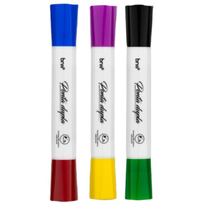 MARCADOR PINCEL PARA QUADRO BRANCO 2 EM 1 PONTA DUPLA 6 CORES KIT 3 CAIXAS 36 CANETÕES - BRW - Image 7