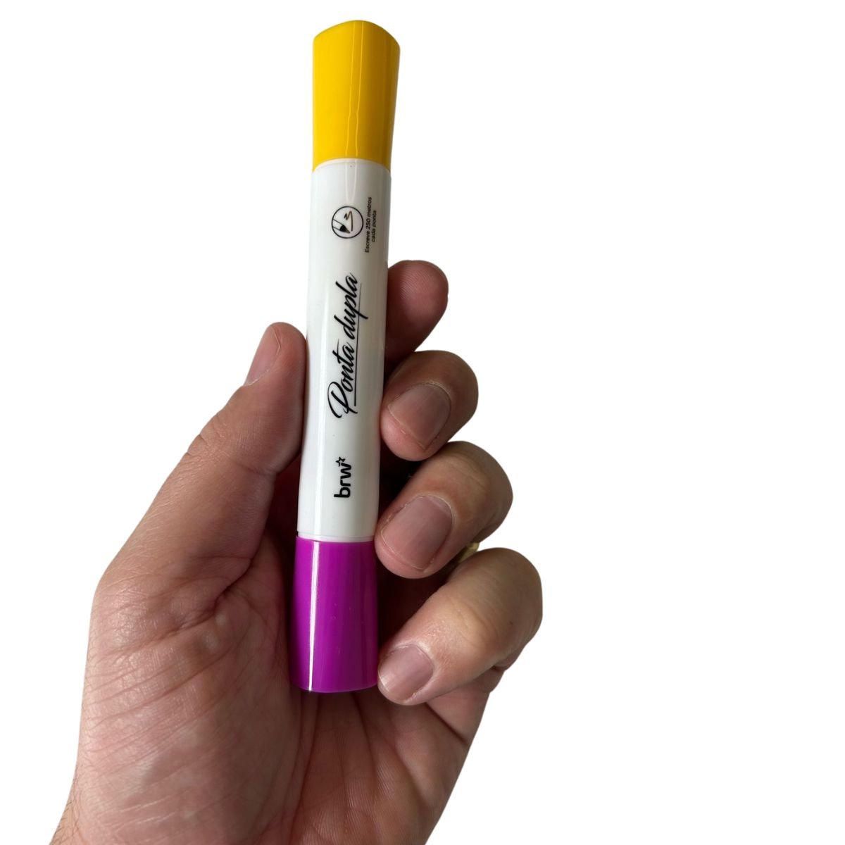 MARCADOR PINCEL PARA QUADRO BRANCO 2 EM 1 PONTA DUPLA ROSA E AMARELO CX 12 UNIDADES - BRW - Image 5