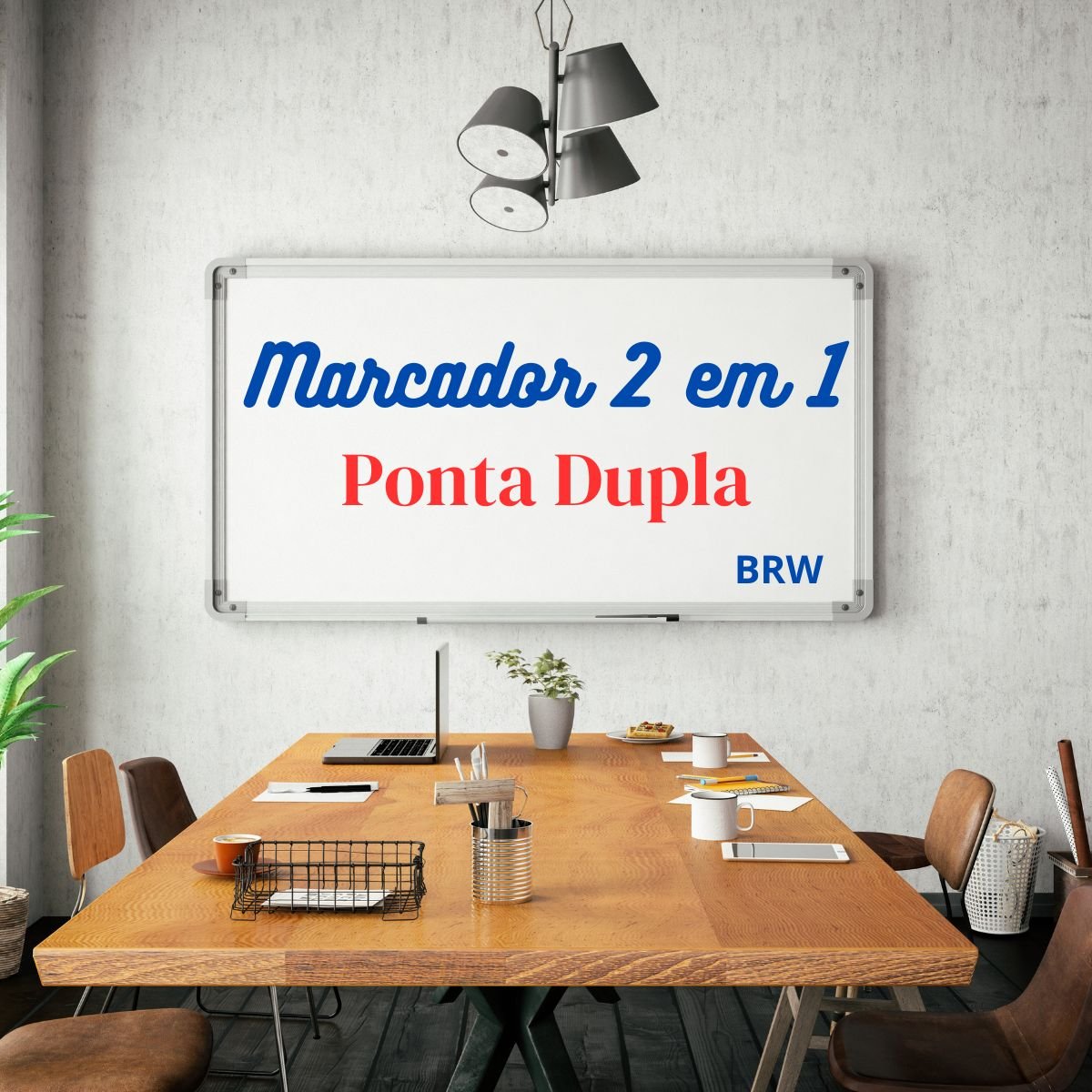 MARCADOR PINCEL PARA QUADRO BRANCO 2 EM 1 PONTA DUPLA VERMELHO E AZUL CX 12 UNIDADES - BRW - Image 4