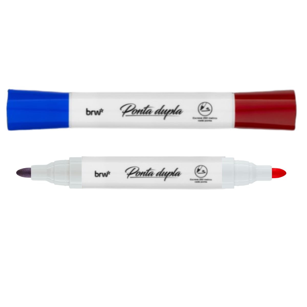 MARCADOR PINCEL PARA QUADRO BRANCO 2 EM 1 PONTA DUPLA VERMELHO E AZUL CX 12 UNIDADES - BRW - Image 6