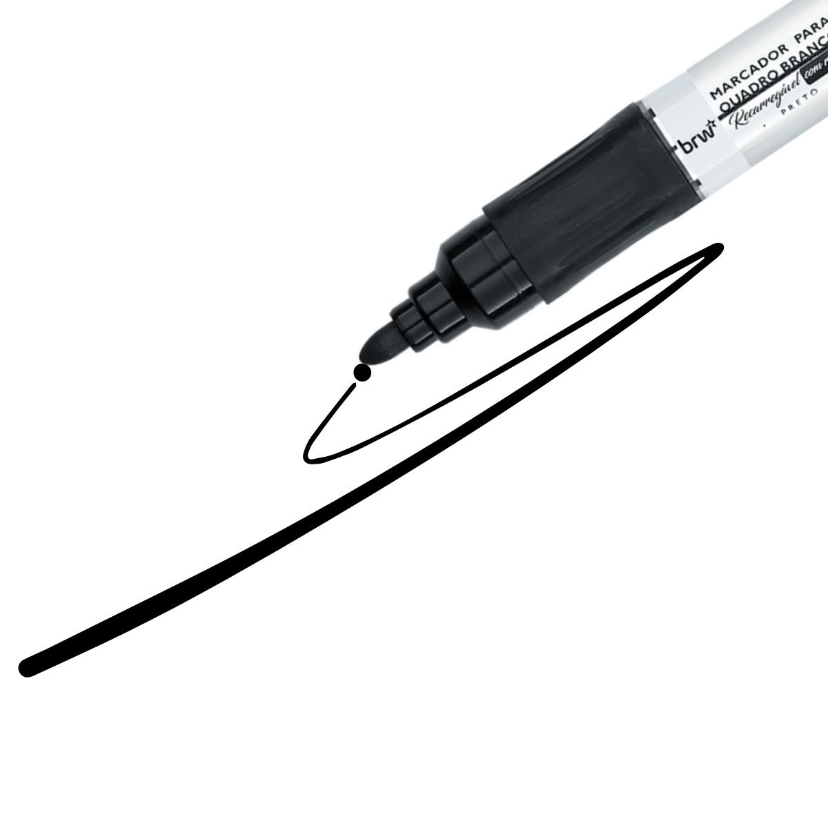 MARCADOR PINCEL PARA QUADRO BRANCO RECARREGAVEL COM CARTUCHO PRETO LINHA PRIME KIT 12 UNIDADES - BRW - Image 3
