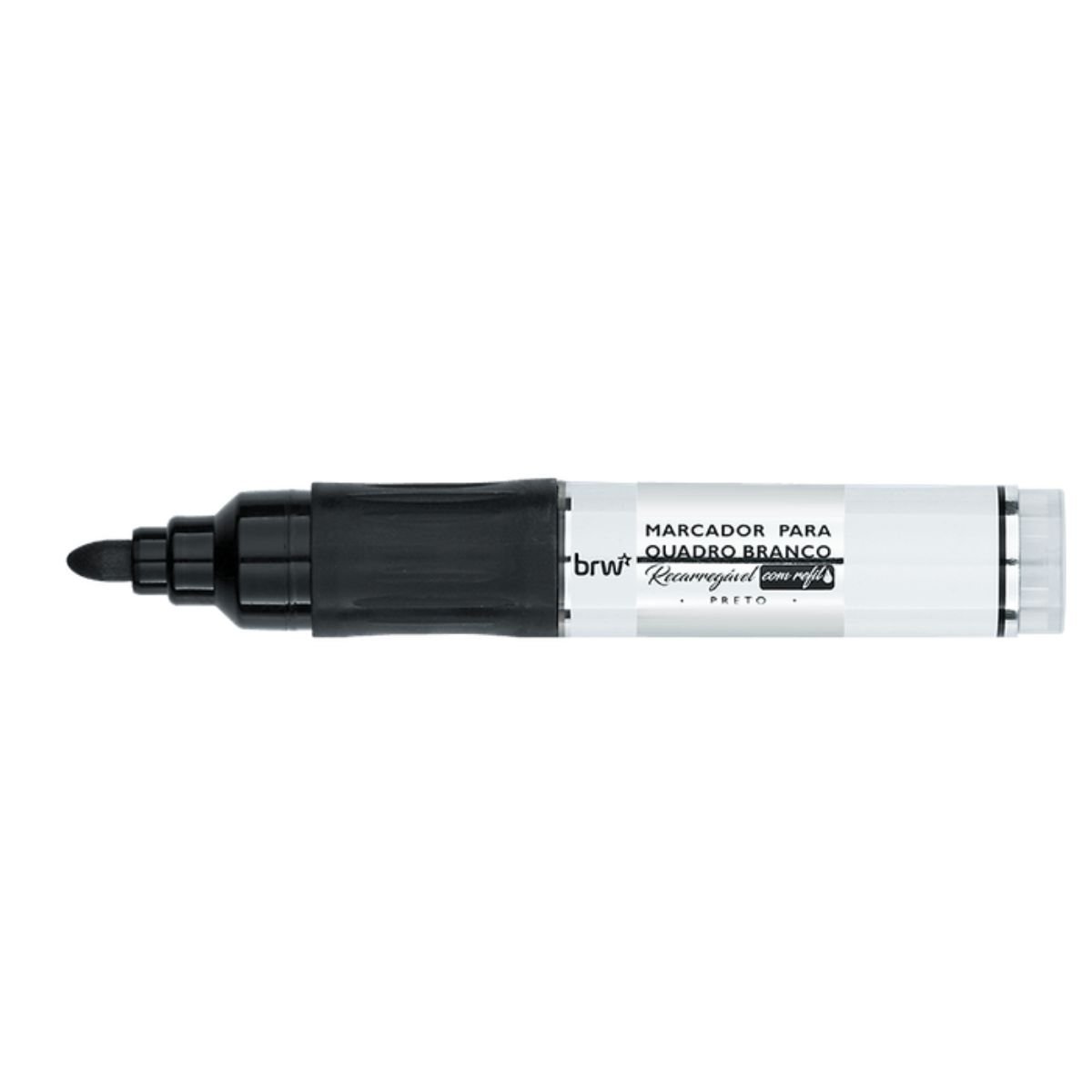 MARCADOR PINCEL PARA QUADRO BRANCO RECARREGAVEL COM CARTUCHO PRETO LINHA PRIME KIT 12 UNIDADES - BRW - Image 4