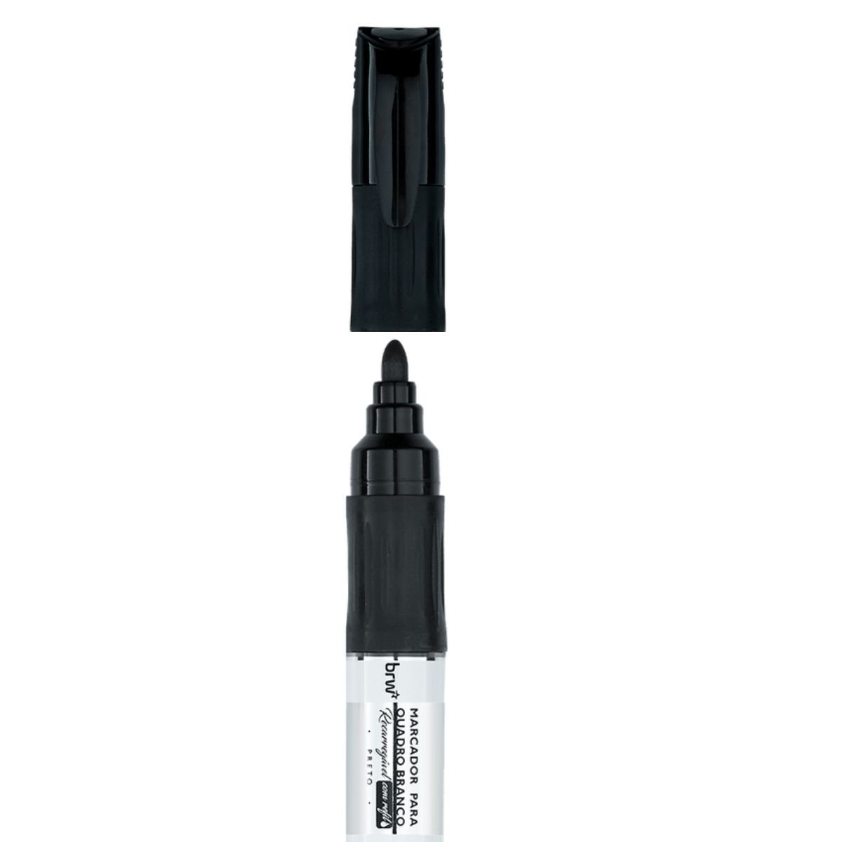 MARCADOR PINCEL PARA QUADRO BRANCO RECARREGAVEL COM CARTUCHO PRETO LINHA PRIME KIT 12 UNIDADES - BRW - Image 5