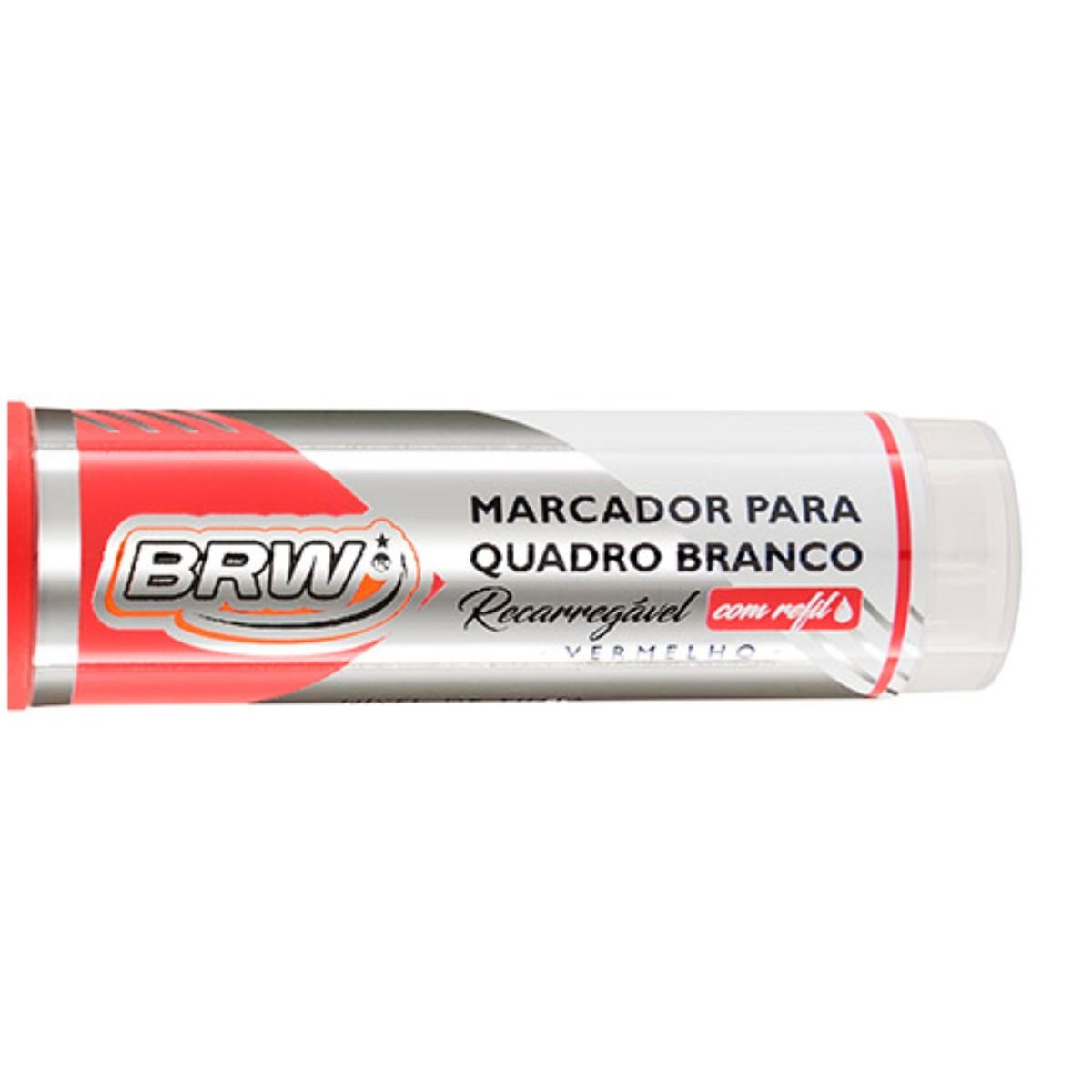 MARCADOR PINCEL PARA QUADRO BRANCO RECARREGAVEL COM CARTUCHO VERMELHO LINHA PRIME - BRW - Image 2