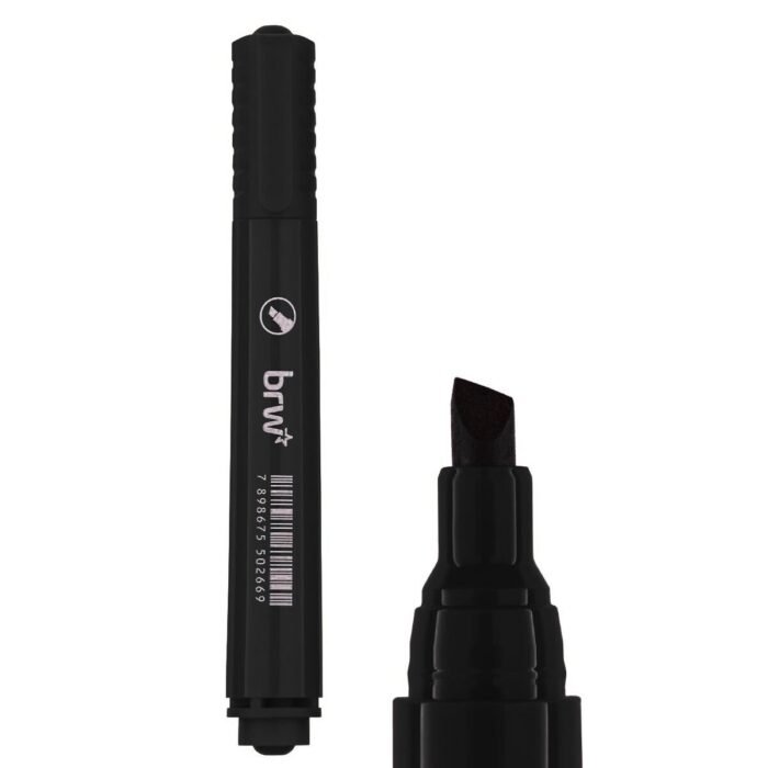PINCEL ATOMICO MARCADOR PERMANENTE RECARREGAVEL MULTIUSO PONTA CHANFRADA COR PRETO - BRW - Image 6