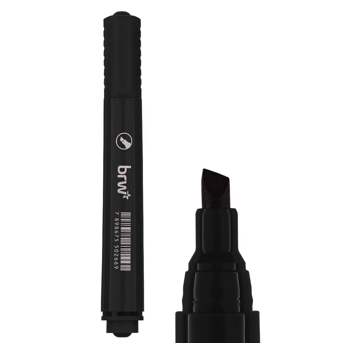PINCEL ATOMICO MARCADOR PERMANENTE RECARREGAVEL MULTIUSO PONTA CHANFRADA COR PRETO - BRW - Image 6