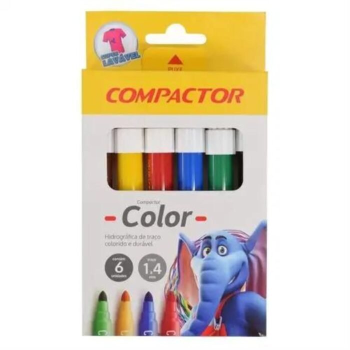 PINCEL MARCADOR ARTISTICO JUMBO COLOR 6 CORES - COMPACTOR