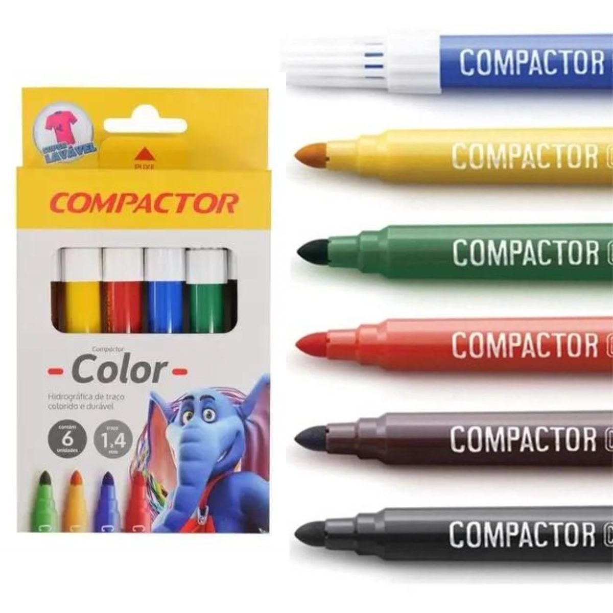 PINCEL MARCADOR ARTISTICO JUMBO COLOR 6 CORES - COMPACTOR - Image 3