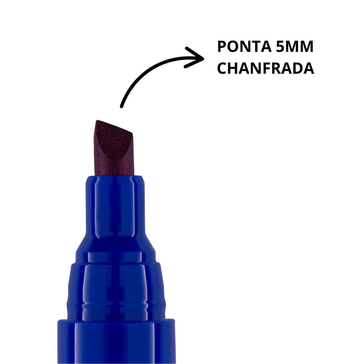 PINCEL ATOMICO MARCADOR PERMANENTE RECARREGAVEL MULTIUSO PONTA CHANFRADA AZUL CX 12 UNIDADES - BRW - Image 3