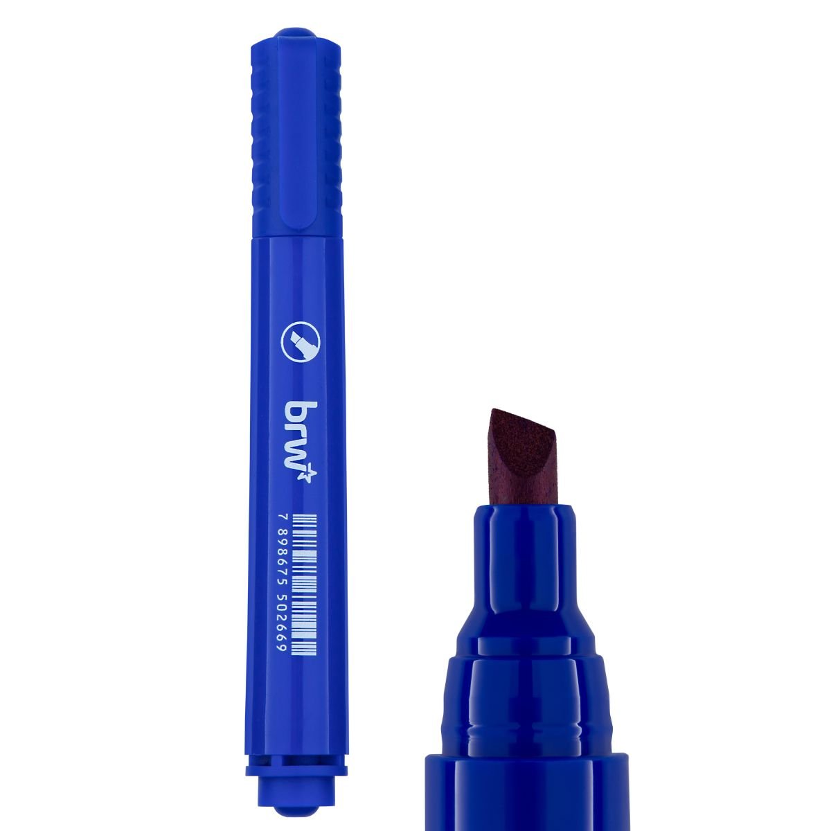 PINCEL ATOMICO MARCADOR PERMANENTE RECARREGAVEL MULTIUSO PONTA CHANFRADA AZUL CX 12 UNIDADES - BRW - Image 5