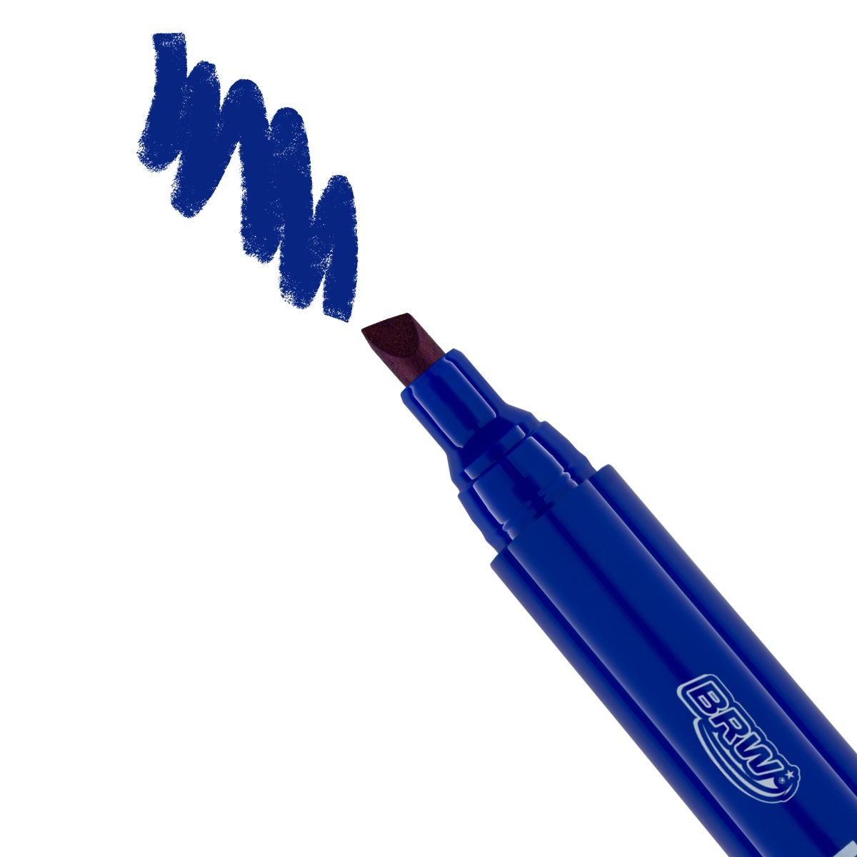 PINCEL ATOMICO MARCADOR PERMANENTE RECARREGAVEL MULTIUSO PONTA CHANFRADA AZUL CX 12 UNIDADES - BRW - Image 6
