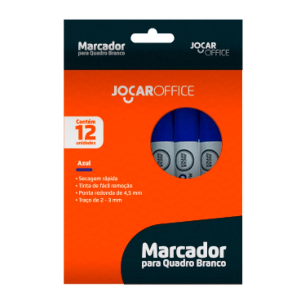 MARCADOR PINCEL PARA QUADRO BRANCO COR AZUL KIT 12 UNIDADES - LEONORA