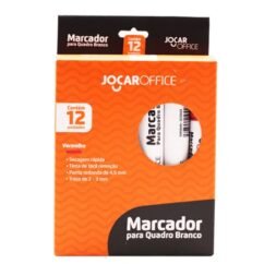 MARCADOR PINCEL PARA QUADRO BRANCO COR VERMELHO KIT 12 UNIDADES - LEONORA